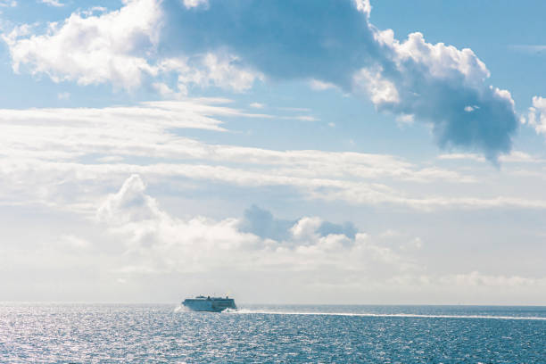 istock White cruise ship at sea on a sunny day. 1603452596