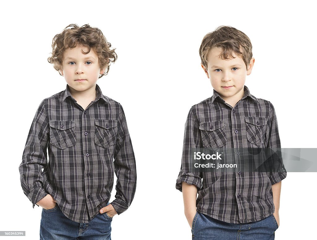 Portrait Of Small Boy Before And After Haircut Stock Photo - Download Image  Now - Boys, Child, Before and After - iStock
