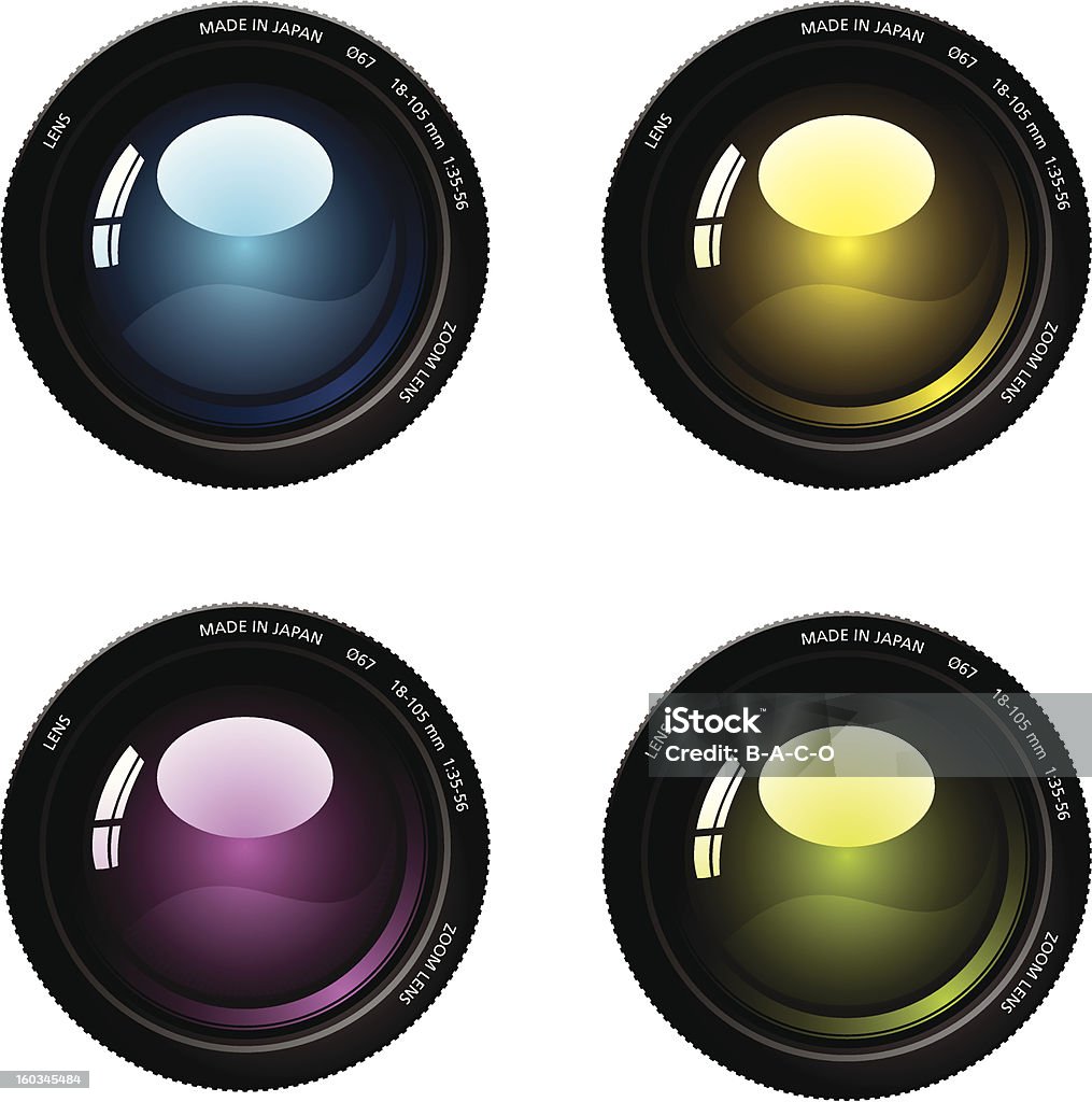 Camera Colour Lens Camera Lens Stock Illustration - Download Image Now - Black Color, Blue ...