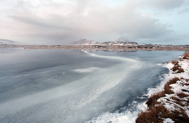 The hostile frozen landscapes of the east fjords in Iceland