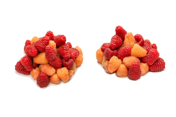 istock Tasty raspberries isolated on  white background. 1603457761