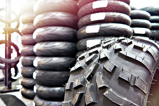 Rubber tires for motorcycles in store