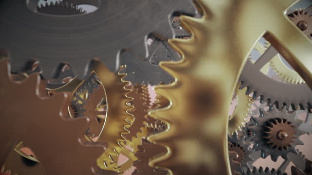 Seamless Infinite Zoom into the Gears Mechanism of a Clockwork