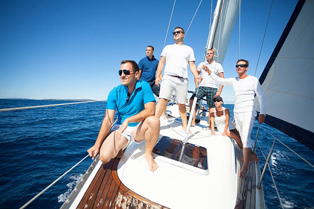 istock Group of Friends having fun on Sailboat 160347730