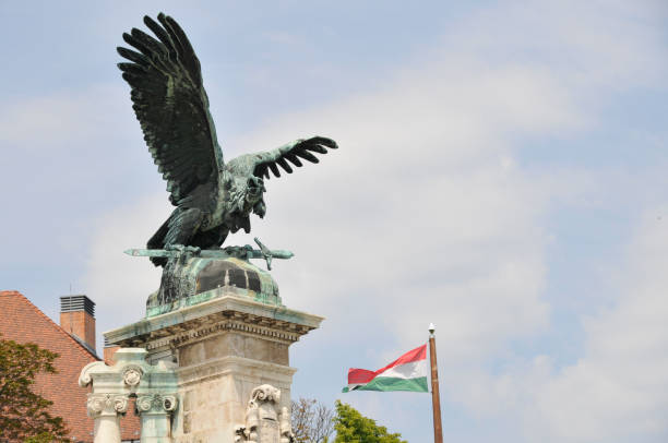 istock Turul bird bronze statue in Budapest 1603478235