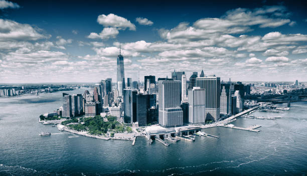 istock Lower Manhattan Aerial view. 1603483917