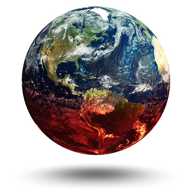 riscaldamento globale - global warming earth globe warming up foto e immagini stock