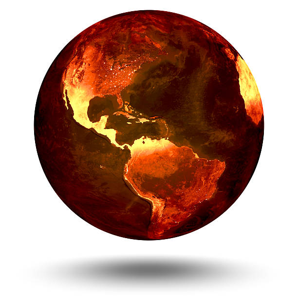 riscaldamento globale - global warming earth globe warming up foto e immagini stock