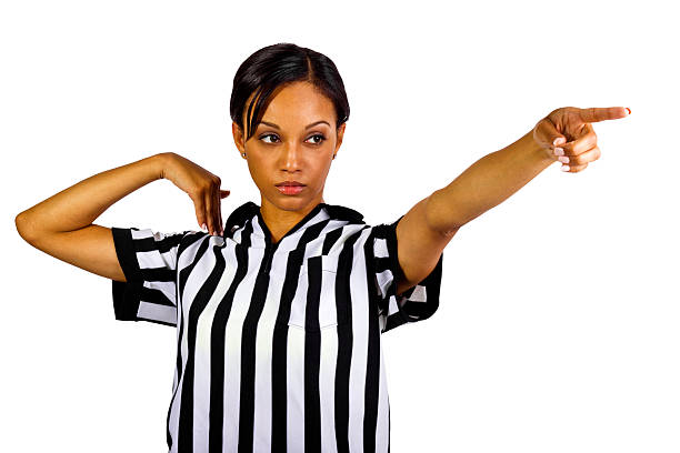 아프리카계 미국인 여성 심판원 소년은 스트라이프드 균일한 - sex symbol referee women adult 뉴스 사진 이미지
