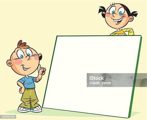 Children Around The Board Stock Illustration - Download Image Now - Art, Art And Craft, Boys
