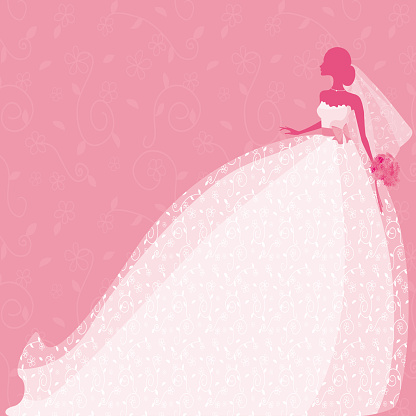Bride Silhouette in Pink