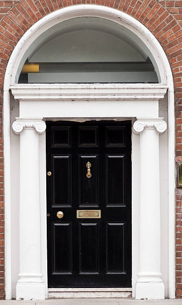 istock Black colored door in Dublin from Georgian times (18th century) 160353189