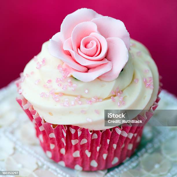 Rose Cupcake Stock Photo - Download Image Now - Baked, Buttercream, Cake