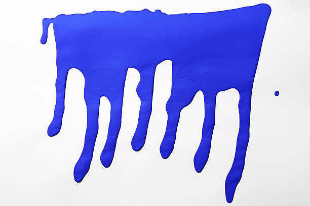 istock Isolated shot of dried blue drips on white background 160353370