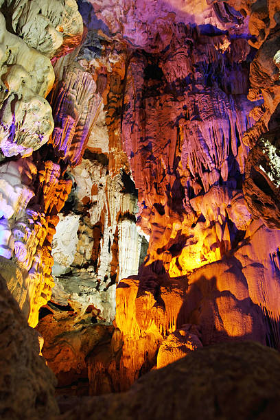 istock Illuminated Cave in Halong Bay 160353423