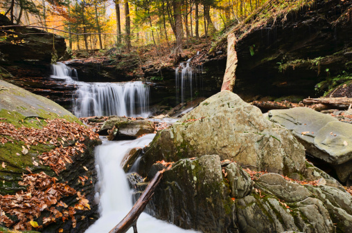 A waterfall at Ricketts Glen State Park, Pennsylvania.