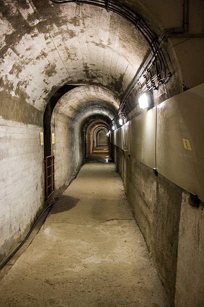 tunnel under the dam stock photo