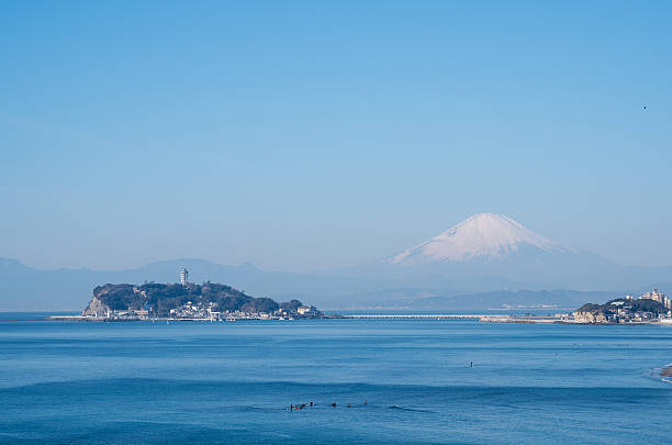 Enoshima Island and MT.Fuji.