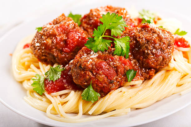 istock pasta with meatballs and parsley 160354206