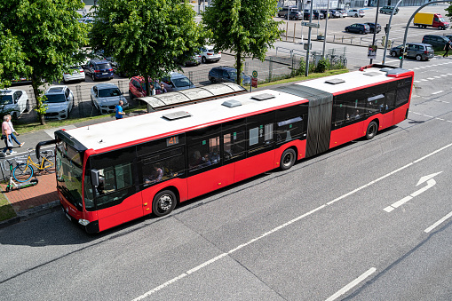 KIEL, GERMANY - JUNE 11, 2022: KVG Mercedes-Benz Citaro G articulated bus
