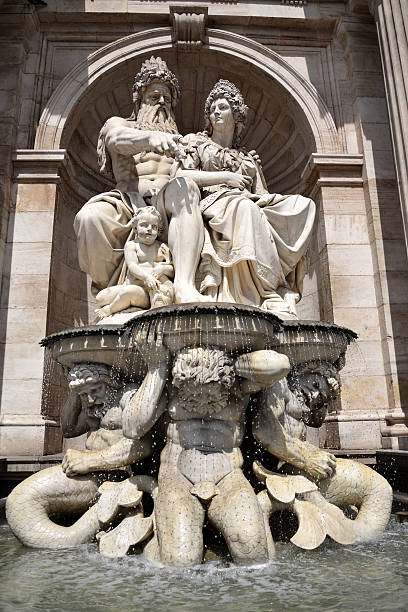 Neptune Fountain next to Albertina Museum in Vienna, Austria