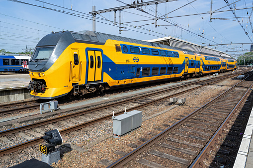 VENLO, THE NETHERLANDS - MAY 22, 2022: Nederlandse Spoorwegen VIRM-IV train at Venlo railway station