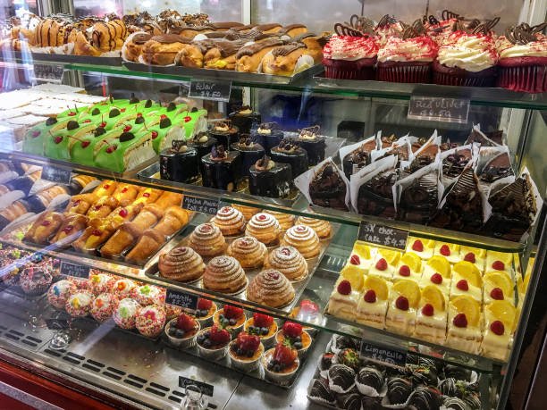 istock Delicious Pastries on Display in a Shop 1603600544