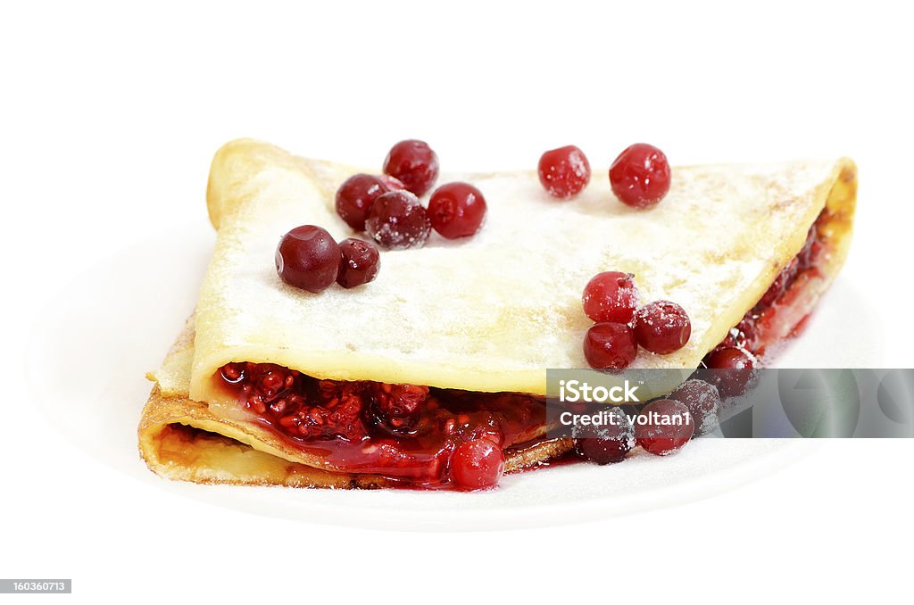 パンケーキ、ラズベリージャム、cowberry ベリー - おやつのロイヤリティフリーストックフォト