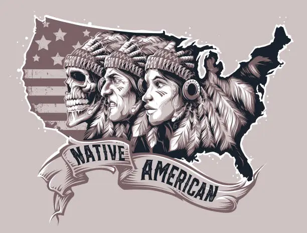 Vector illustration of Native American
