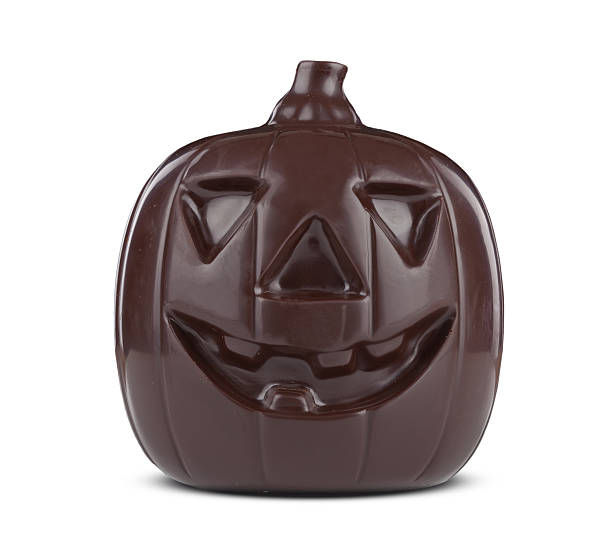 abóbora de halloween de chocolate - dark choccolate - fotografias e filmes do acervo
