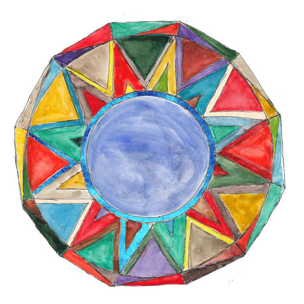 ilustrações de stock, clip art, desenhos animados e ícones de hand drawn esoteric watercolor mandala - watercolor paper flash