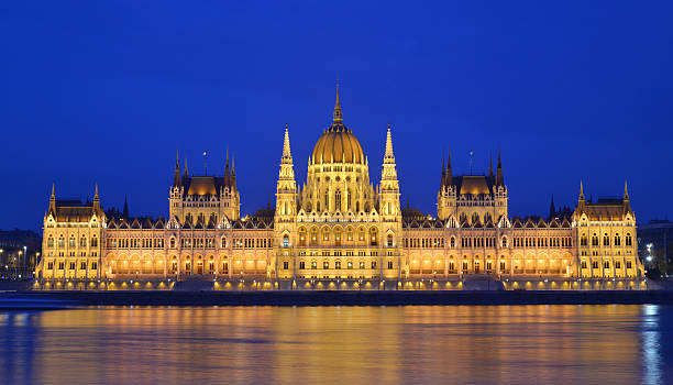 istock Hungary Parliament building at dusk 160368576