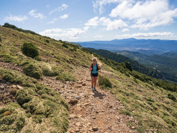 Woman doing sport in the mountains