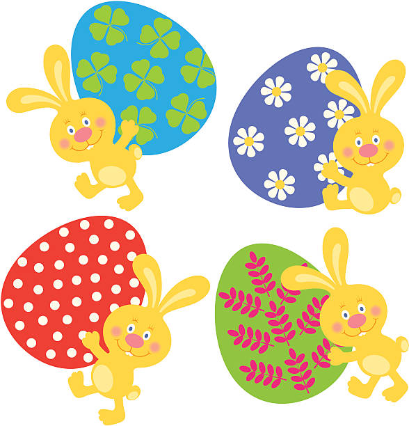 Easter egg selection vector art illustration