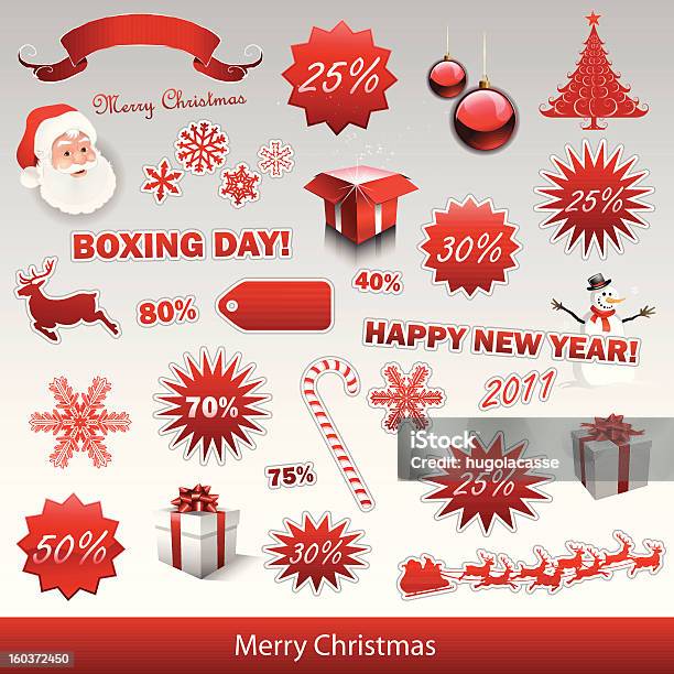 Weihnachten Verkauf Tags Und Boxing Day Stock Vektor Art und mehr Bilder von Angeschlagen - Angeschlagen, Ausverkauf, Boxing Day