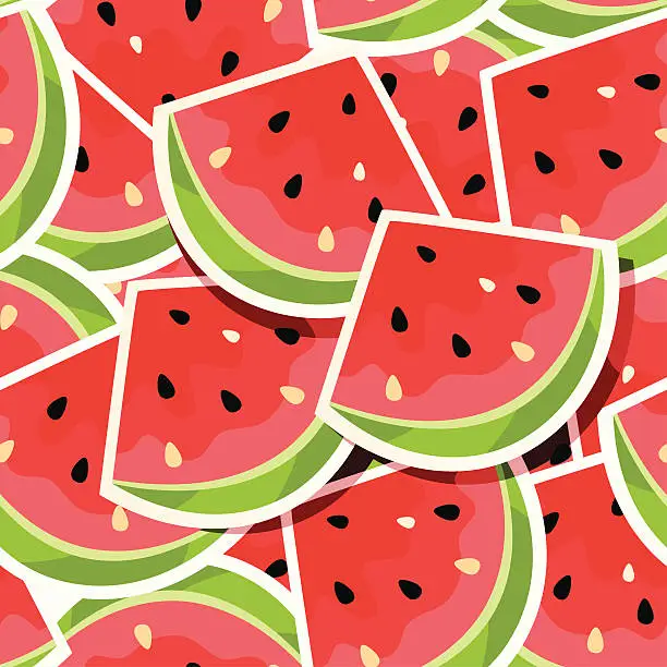 Vector illustration of Seamless background with watermelon