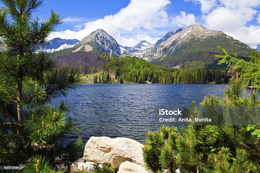 Lake in Slovakia lake in Slovakia in High Tatras named Strbske Pleso Beauty In Nature Stock Photo