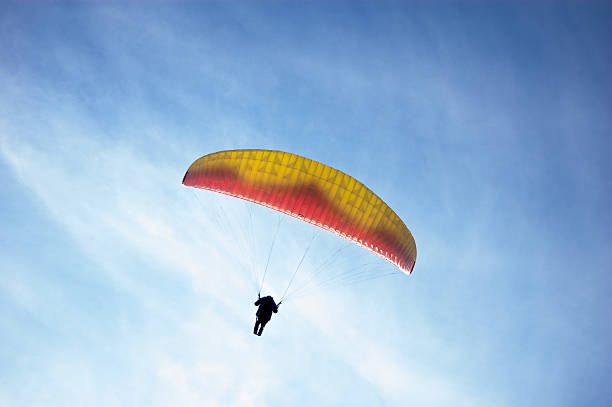 istock Paragliding against a rich blue sky 160372527