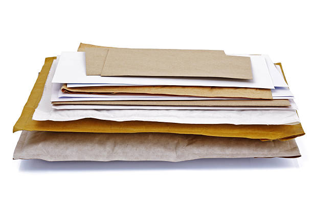 Stack of mail Mail or post concept envelopes, letters,  bills and packages junk mail photos stock pictures, royalty-free photos & images