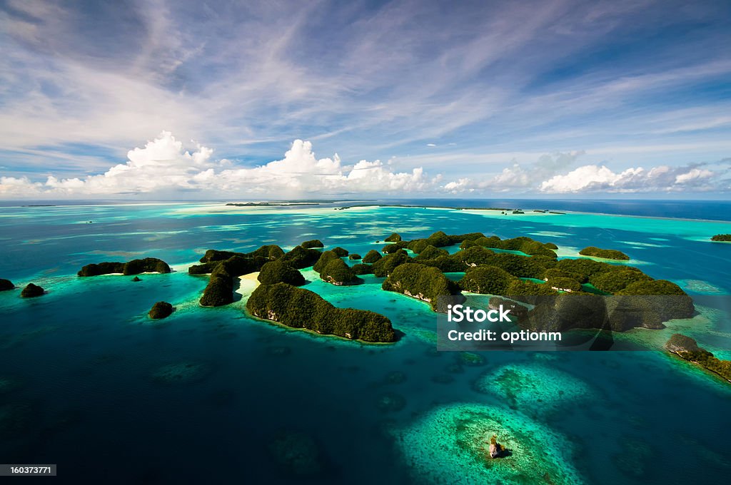 Islands Islands at Palau, Micronesia Blue Stock Photo