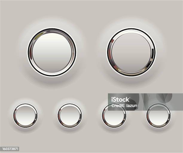 Ilustración de Botones Metálicos y más Vectores Libres de Derechos de Botón de inicio - Botón de inicio, Plata, Botón pulsador