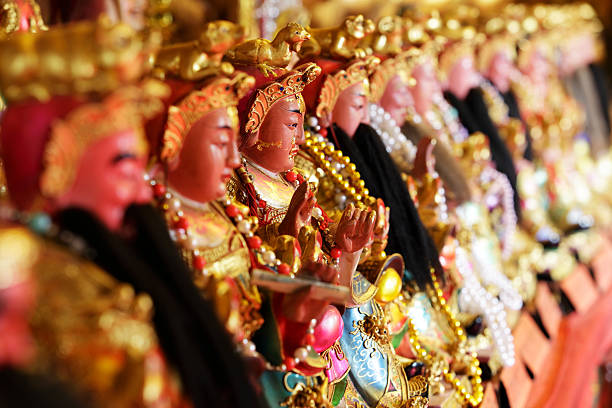 istock Row of Buddha statues 160374208