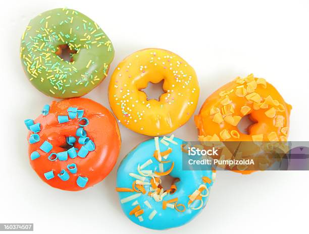 Dolce Donuts - Fotografie stock e altre immagini di Alimentazione non salutare - Alimentazione non salutare, Arancione, Bianco