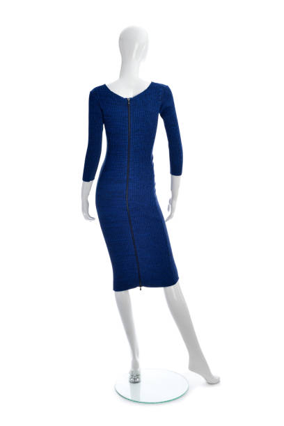 istock Back side of a blue dress isolated on white background 1603745249