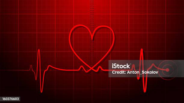 Ecg Elettrocardiogramma - Fotografie stock e altre immagini di Amore - Amore, Apparecchiatura medica, Composizione orizzontale