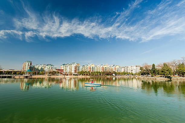 istock lake in city park 160379312