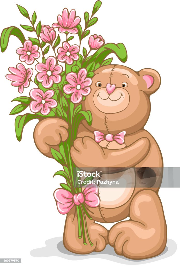 Teddy Teddybär - Lizenzfrei Blume Vektorgrafik