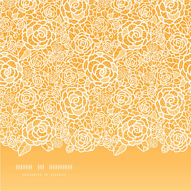 ilustrações de stock, clip art, desenhos animados e ícones de laço dourado rosas horizontal sem costura de fundo padrão - wedding rose lace backgrounds