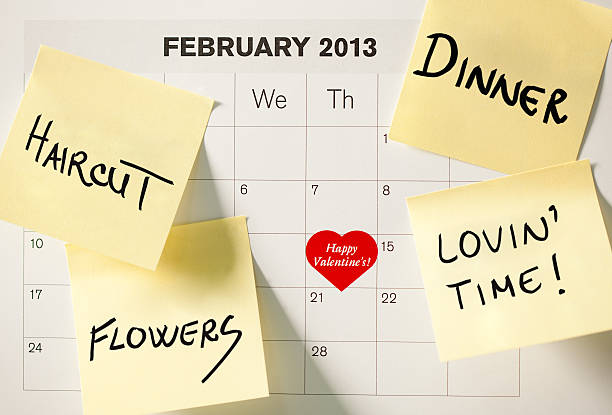 valentine dzień - calendar wall valentines day cute zdjęcia i obrazy z banku zdjęć