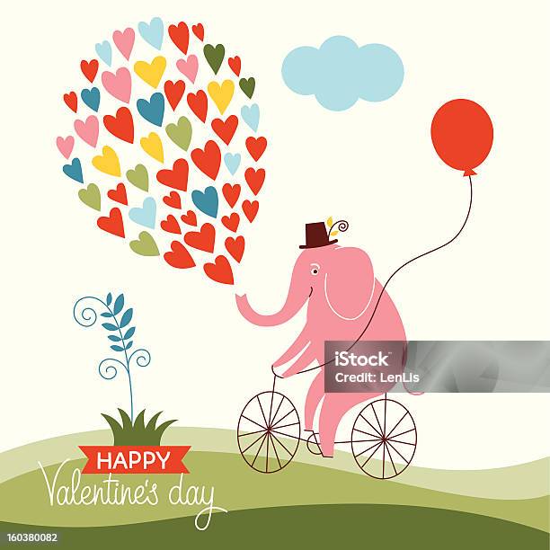 Un Elefante In Bicicletta - Immagini vettoriali stock e altre immagini di Amore - Amore, Animale, Ballo di gala
